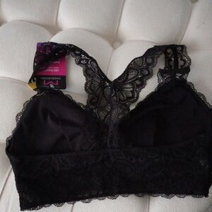 Maidenform Lace bralette Wireless Wide Straps Black Dm002c Medium.